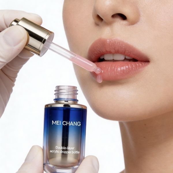 Double-Layer Acrylic Dropper Bottle with PP Inner Liner 30ml/45ml Leak-Proof for Skincare