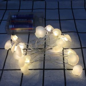 Christmas Lights 20 Led Snowflake Snowman Shell Reindeer String Lights 6.5 Ft