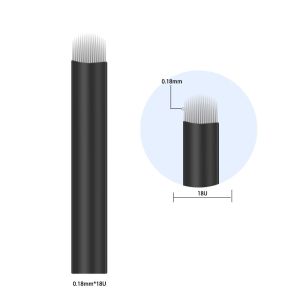 Uncut skin wild line eyebrow needles 0.18 needle silk black skin U-shaped arc 18