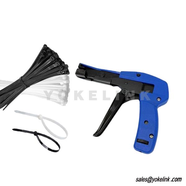 Quality Adjustable Powerful Fastening Tightening Tension with Built-in Flush Cutter Nylon Cable Zip Tie Install Gun Tool 2.4mm~4.8mm for sale
