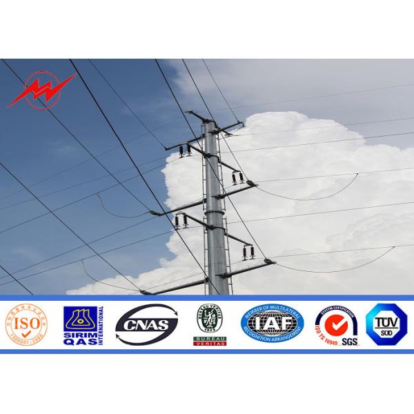 Conoid / Multi-Pyramidal Galvanized Electrical Power Pole , 69kv Electrical