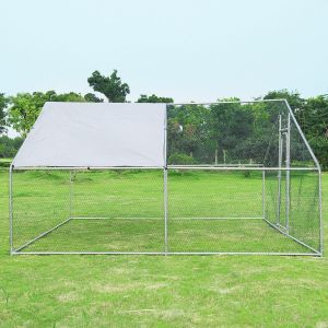 4m x 4m Steel Walk in Chicken Run Enclosure Rabbit Hutch Poultry Coop Duck House