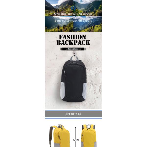 Light Weight Foldable Waterproof Running Backpack , Polyester Lining Unisex Travel Bag