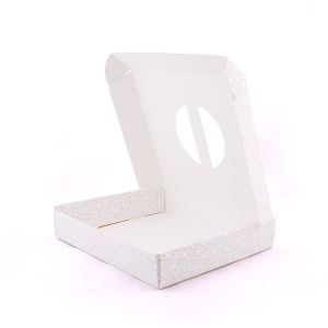 white 100mm Width Hard Board Paper Box With Transparent Window