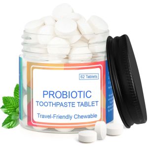 Nano Hydroxyapatite Probiotics Toothpaste Tablets Chewable Mint Flavor 62ct
