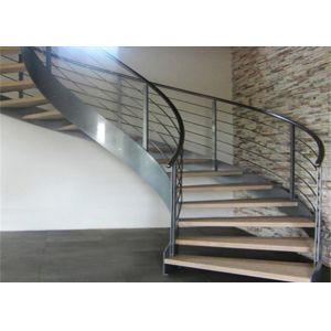 316ss Indoor Building Curved Stairs Tempered Glass Railing Top Handrail