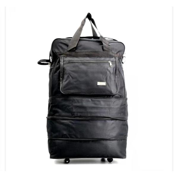 Practical Foldable Suitcase With Wheels , Telescopic Handle Rolling Duffel Bag