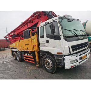 2012 Sany 49meter red used concrete pump with ISUZU Chassis
