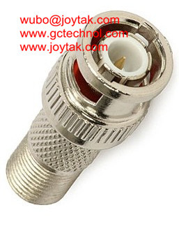 Quality BNC Male To F Female zinc die-casting connector 50ohm BNC plug to F jack Coax Adapter BNC Coaxial Adaptor CCTV Connector for sale