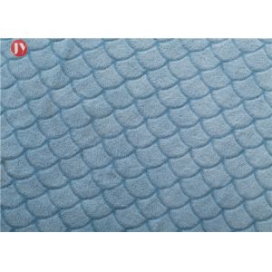 100% Polyester Super Soft Flannel Blanket , Micro Fleece Fish Scales Embossed