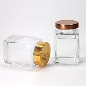 Food Grade 220Ml 280Ml 380Ml 500Ml Vintage Quilted Tea Canister Honey Glass Jar