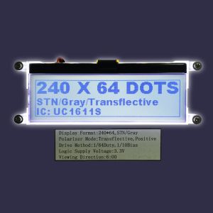 Custom Size 240X64 STN Parallel FFC UC1611s Controller Graphic LCD Module