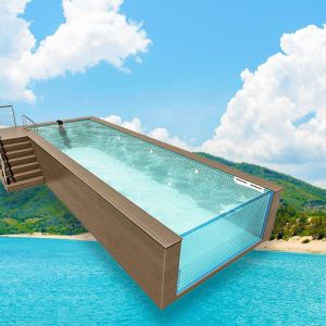 Endless Pool Shipping Container Swimming Pool with Rectangular Fiberglass Pool