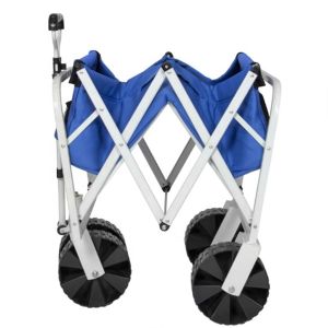 Retractable Handle Collapsible Camping Trolley Folding Wagon With Rubber Wheels