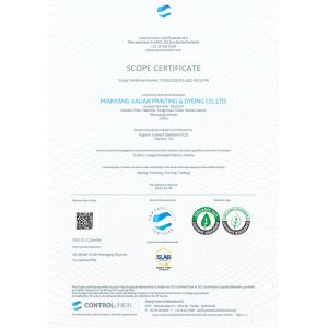 Mianyang Jialian printing and dyeing Co., Ltd. Certifications