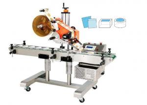 China Flat Self Adhesive Sticker Labeling Machine For Surface Labeling Of Boxes / Lids / Bags on sale