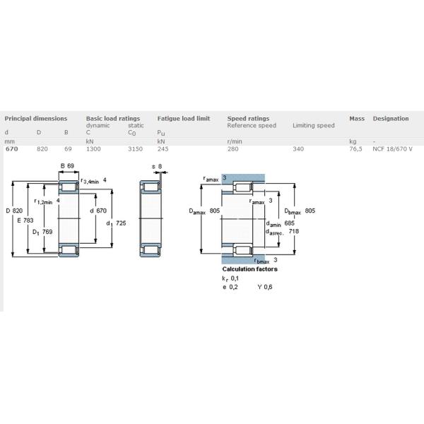 Customized Cylindrical Roller Bearing Single Row NCF 18/670 V