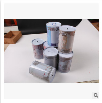 New creative promotional gift customed logo round shape tin saving money box