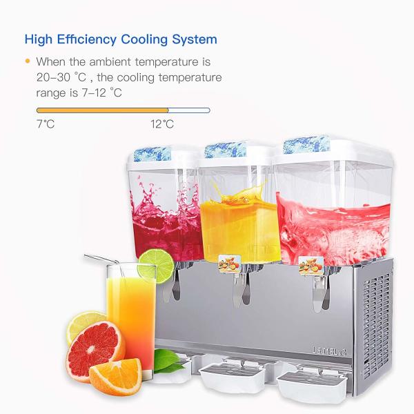 18 L X 3 Cooling and Mixing Beverage Cold Drink Dispenser Machine For Party