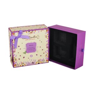 2mm Candle Paperboard Packaging Box With Ribbon Bow Ribbon Handle
