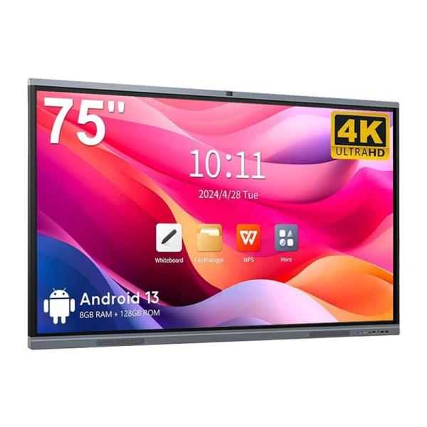 Quality 4K HD School Interactive Whiteboard Android 13 8 128G Win10 Dual System Touch Display Aspect Ratio 16 9 for sale