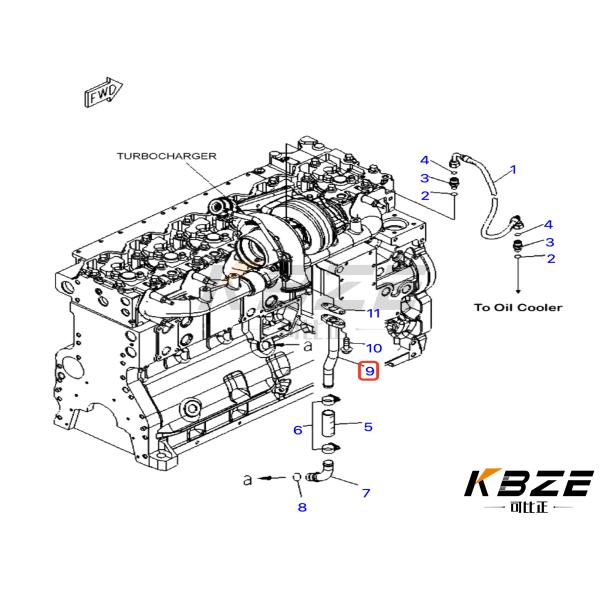 6745-51-8120 6745-51-8110 KOMATSU 6D114-3 TURBOCHARGER DRAIN PIPE FITS FOR PC300-8MO EXCAVATOR