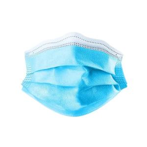 Antiviral Blue 3 Ply Face Mask Nonwoven Elastic Earloop Pleated