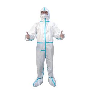 Wholesale White Disposable Safety Suit PP / SMS / Microporous Fabric Full Body Suit Anti - Static from china suppliers