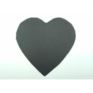 Natural Stone Placemats , Black Slate Plates Heart Shape With Pads