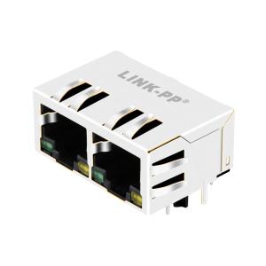 China 7499021210 / 7499021210A 1x2 Port 100 Base-T Integrated RJ45 Magnetic Jack LPJ26404-8AENL on sale