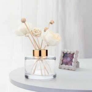 Decorative 200ml Diffuser Glass Bottle Round Clear With Cap