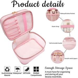 Nylon Mesh Luxury Custom Cosmetic Bag Double Layer Accept Custom Logo