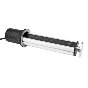 AU Electrical Kitchen Pop Up Power Sockets 2 USB For Kitchen Worktop Desk