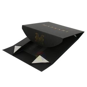 Luxury Matte Black Magnetic Folding Gift Box Recyclable Rigid Cardboard
