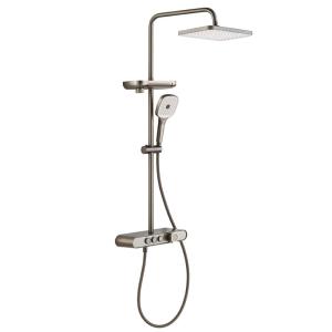 China Brass Thermostatic Hand Shower System Bathroom Rain Shower 355*355*1135mm on sale