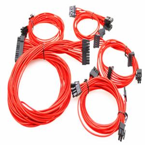 Wholesale Modular Cable for Power Supply with Extra-Sleeved 24 PIN 8PIN 6PIN 640mm Length Red from china suppliers