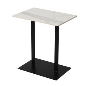 Smooth Surface Ceramic Bedside Table Scratches Resistant With Iron Base