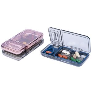 BPA Free Travel Pill Box Silicone Seal Ring Pill Cutter With Storage