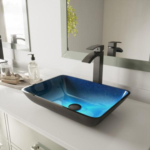 Quality Turquoise Rectangular Wash Hand Basin Bathroom Sinks Top Mount for sale
