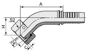 China Metric Hydraulic Fitting Female 24 Degrees Cone O-Ring H. T for Pipe Lines Connect on sale