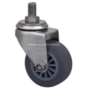 Wholesale TPR Wheel Material 1.5&quot; 35kg Threaded Swivel Caster S26315-53 with Stainless Brake from china suppliers