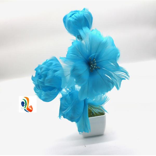 10*20 cm Dimension Goose Feather Flower Mount with Wire Accessory