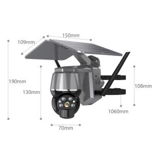 PTZ Wireless Outdoor Solar Panel Battery Security Camera Wifi Night Vision