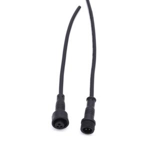 Electric Black Waterproof Plug Connector M12 2 Pin IP65 Terminal Type