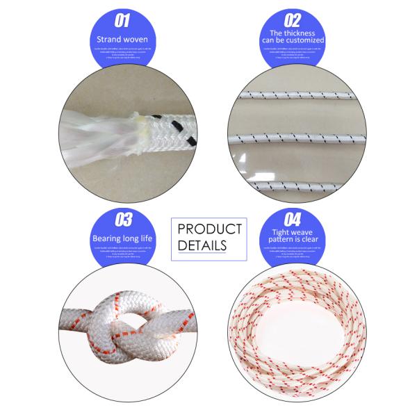 High Strength Fiber Optic Cable Tools 14mm Insulated Nylon Braided Rope