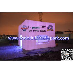 Cube Inflatable Wedding Party Tent With Led Lighting , Inflatable Cube Booth