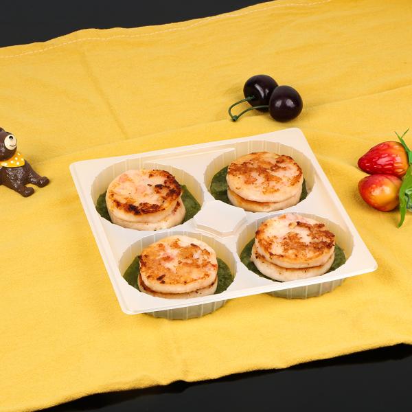 Custom 4-cave PP Mochi chocolate tray Pastry Storage Container Insert Trays Clear Plastic Dessert Box