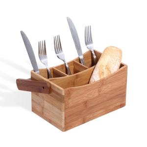 Wholesale bamboo silverware sorter silverware caddy from china suppliers