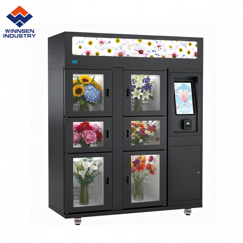 Automatic Flower Vending Machine with 12mm Thick Insulation R134a Refrigerant