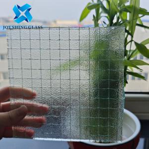 Customized 5mm Clear Nashiji Wired Mesh Glass For Partitions